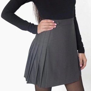 Grey Pleated American Apparel Schoolgirl Skirt